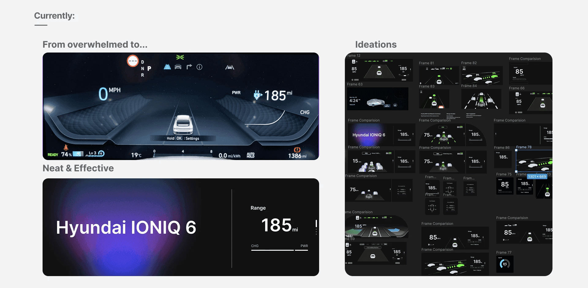 A comparison of the original cluster, simplified layouts and early concepts.